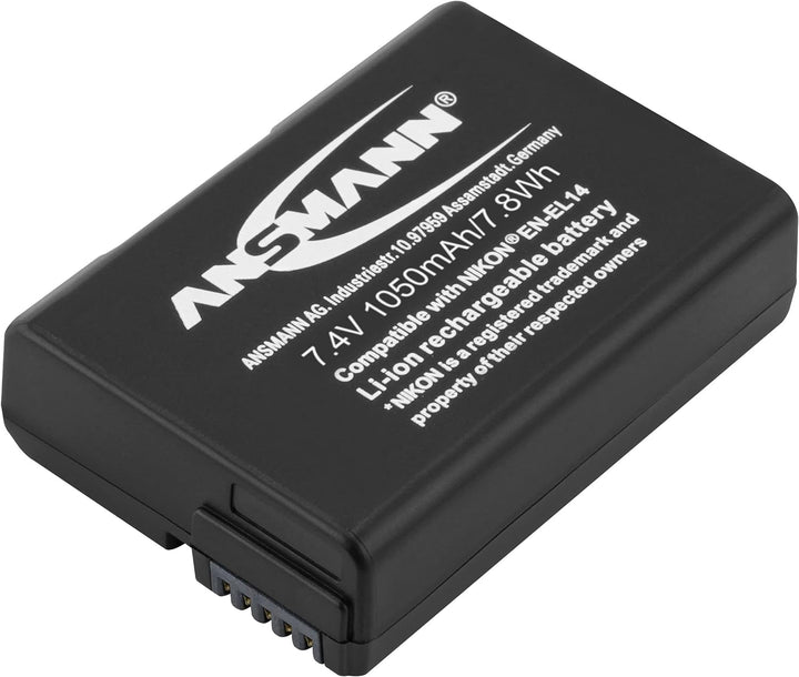 ANSMANN Li-Ion Akku A-Nik EN EL 14 7 4V / Typ 1050mAh / Leistungsstarke Akkubatterie für Foto Digita