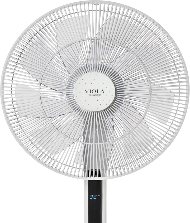 VIOLA Leiser und leistungsstarker Standventilator mit Fernbedienung, 32 Geschwindigkeiten, 9 Flügel,