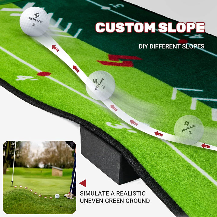 SAPLIZE Golf Putting Matte, Optionen von Bundle A (Trajectory Tracing, mit Mehreren Trainingsmodi) o