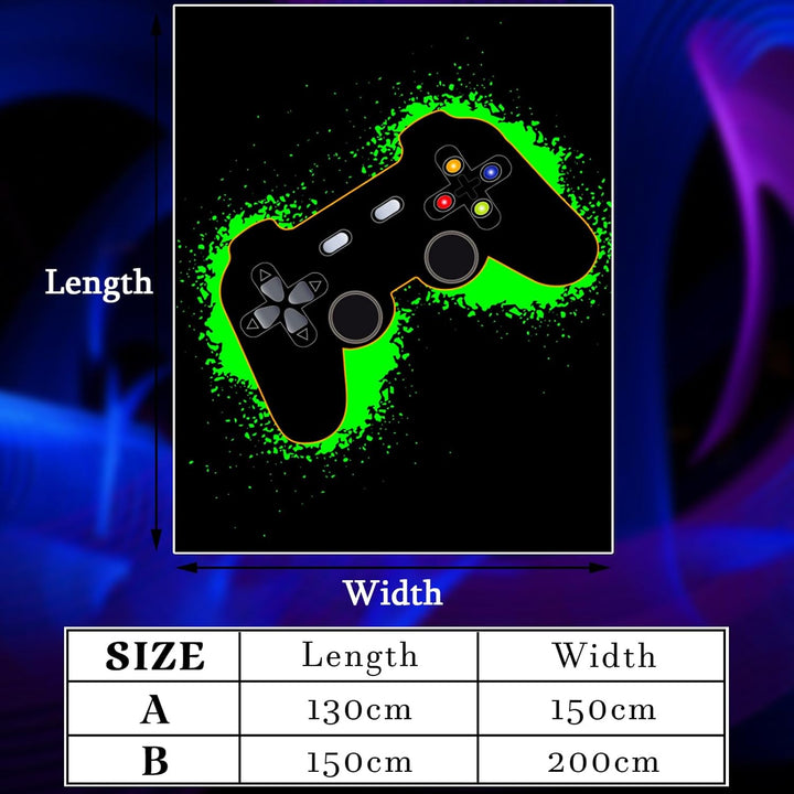 Gamepad Kuscheldecke Flanell Decke Spielkonsolen-Muster Fleecedecke Flauschig Weich und Warme,3D Gam