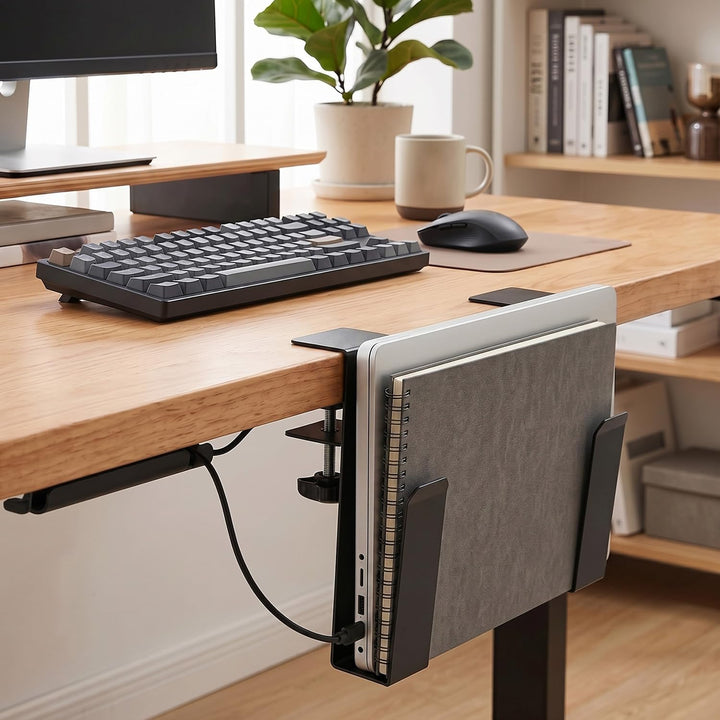 QWORK® Verstellbare Laptop Halterung, Aufhängbarer Organizer mit C-Klemme, für Schreibtisch- und Lap