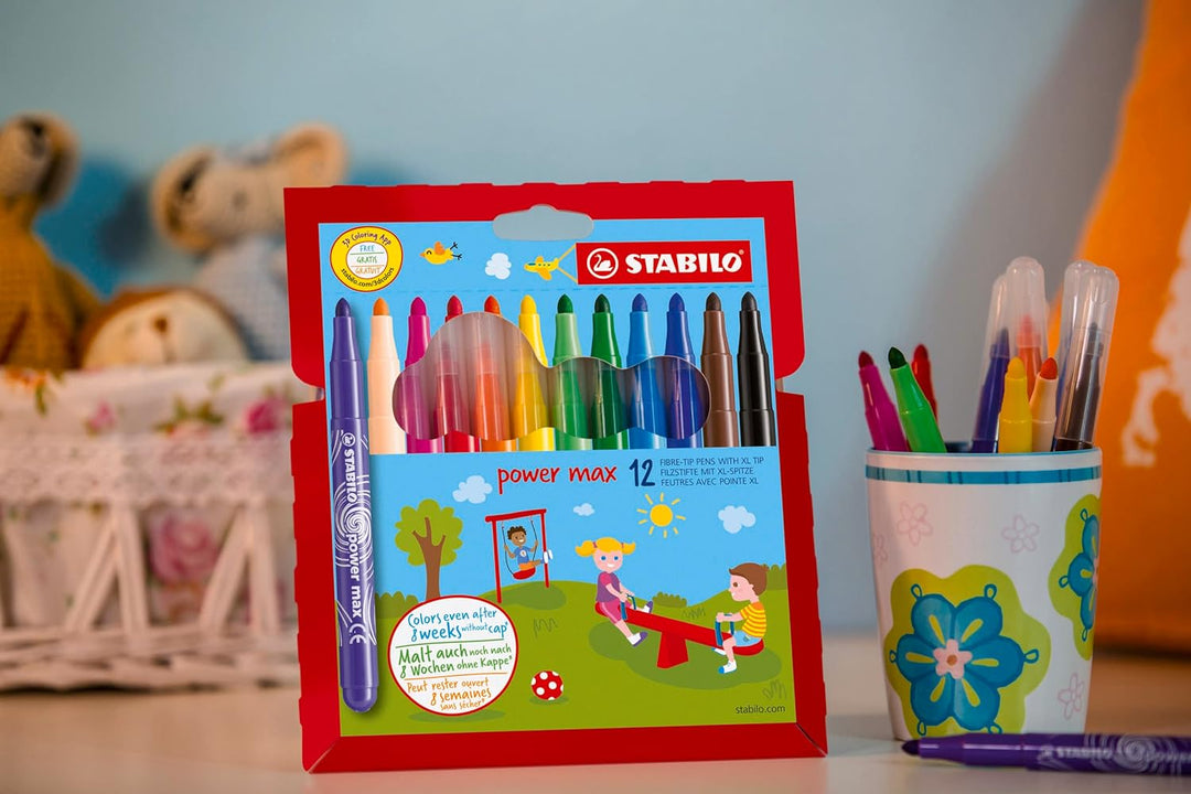 Filzstift - STABILO power max - 140er Pack - mit 18 verschiedenen Farben, 140er Pack