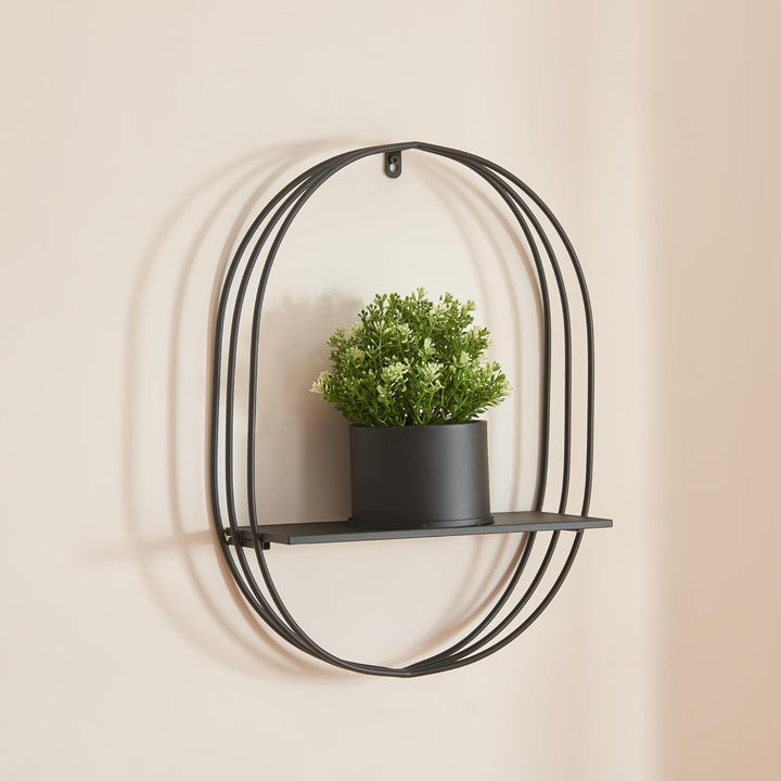 [en.casa] Wandregal mit einem Blumentopf Vestby schwebendes Pflanzenregal aus Metall Blumenregal hän