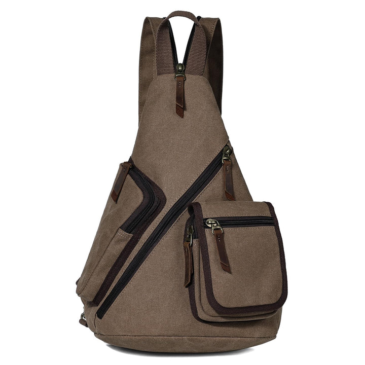 KL928 Canvas Sling Bag Herren und Damen, Crossbody Brusttasche Schulterrucksack Schultertasche Rucks