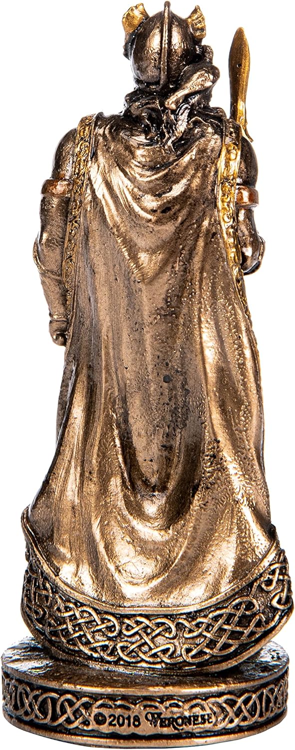 Odin Skandinavischer Gott Kunstharz Figuren handbemalt Bronze Miniatur Statue 8,3 cm