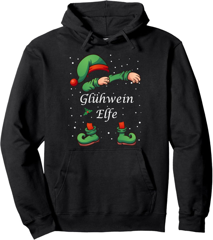 LUSTIGES GLÜHWEINELFE WEIHNACHTEN PARTNERLOOK ELFE Pullover Hoodie