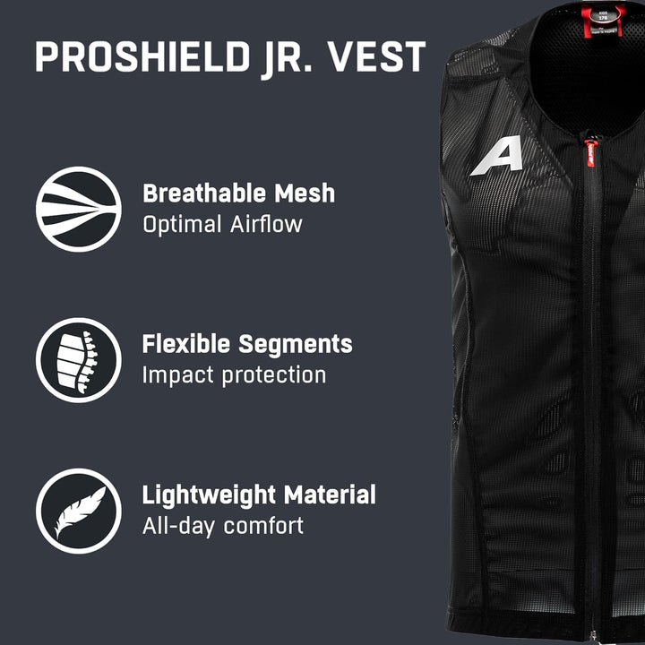 ALPINA PROSHIELD JUNIOR VEST - Flexibler, Atmungsaktiver & Individuell Einstellbarer Rückenprotektor