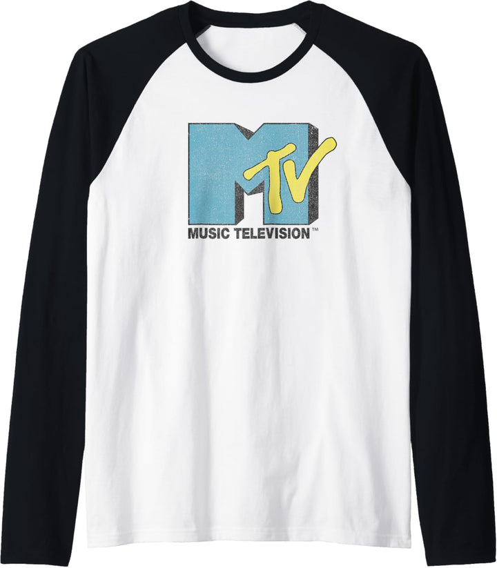 MTV Blue Yellow Logo Raglan