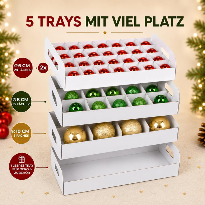 Quality-Collection Weihnachtskugel Box, Christbaumkugel Box, Christbaumschmuck und Deko (61 Liter)