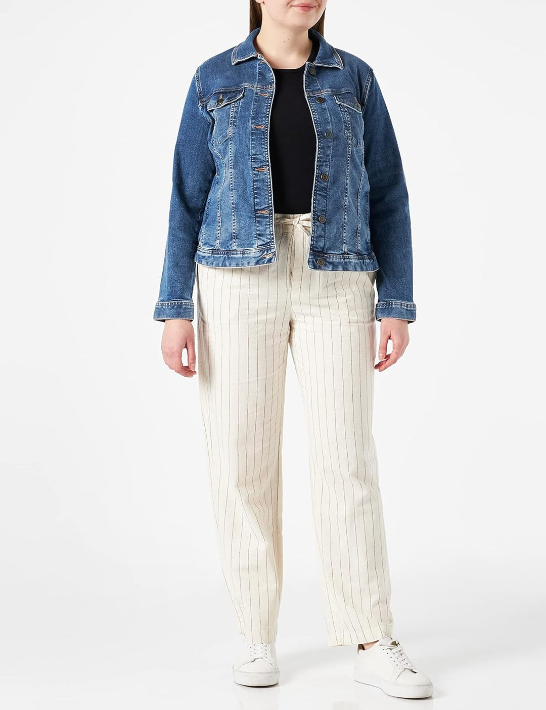 TOM TAILOR Damen Plussize Jeansjacke im Washed-Look 52 10110 - Blue Denim, 52 10110 - Blue Denim