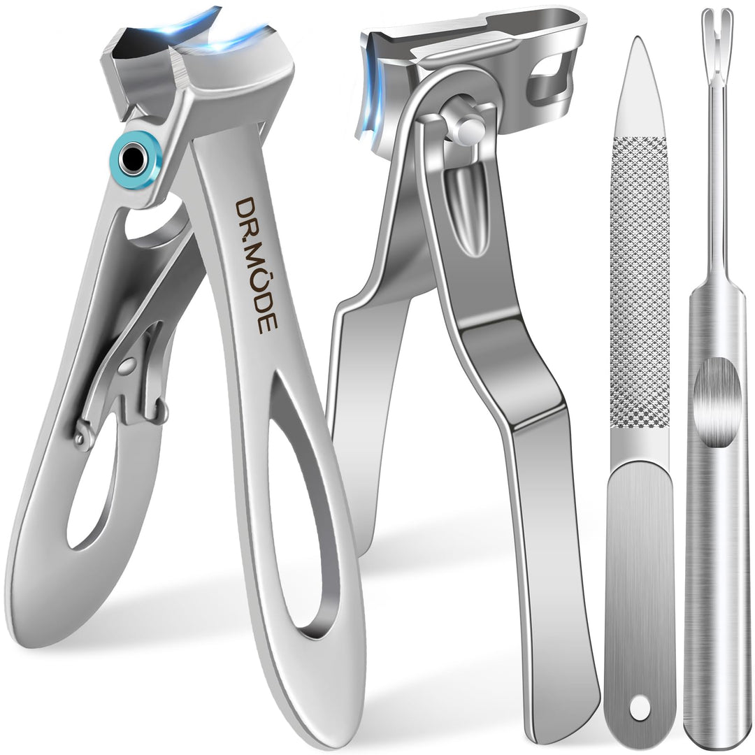 DRMODE Nagelknipser Set, Zehennagelknipser für dicke Nägel mit breiter Backenöffnung und scharf gebo