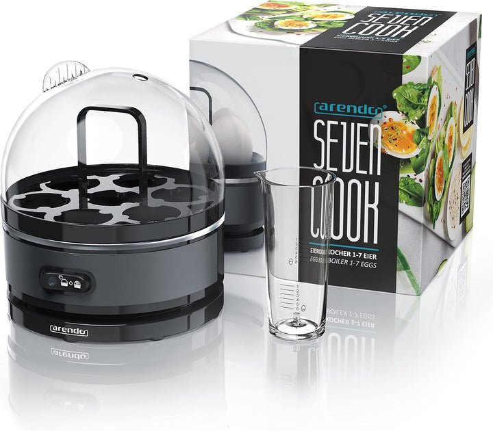 Arendo Sevencook Eierkocher 400 W – Edelstahl Design - 1-7 Eier - Egg Cooker - EIN/AUS-Schalter – 3