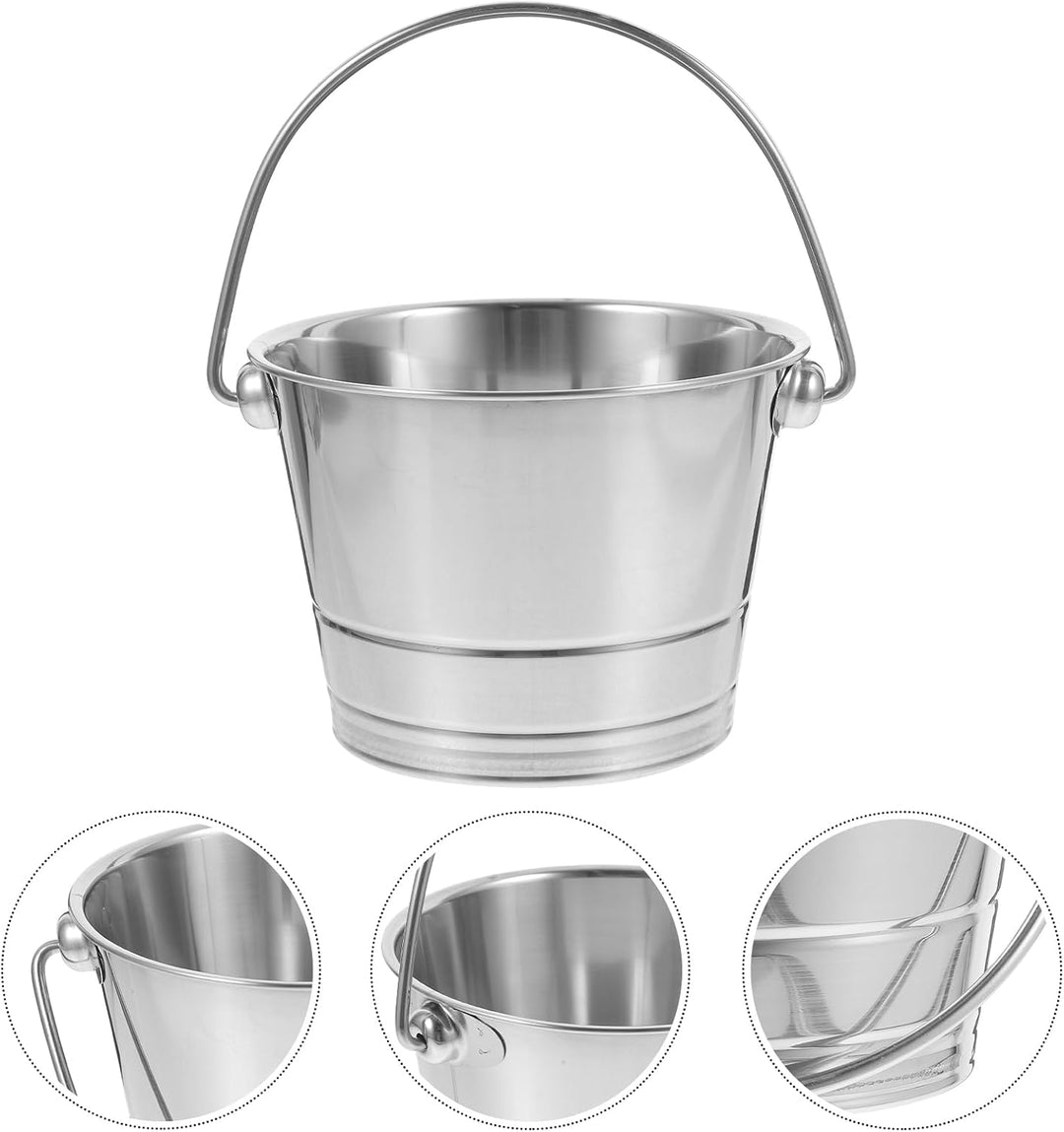 DOITOOL Edelstahl Eiskübel 1L Mit Deckel Und Tragbarem Griff Multifunktionaler Eiswürfelbehälter Für