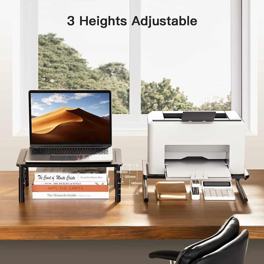 HUANUO Monitorständer mit 3 ergonomischen Höhen, verstellbar, mit belüfteter Lochplattform für Monit