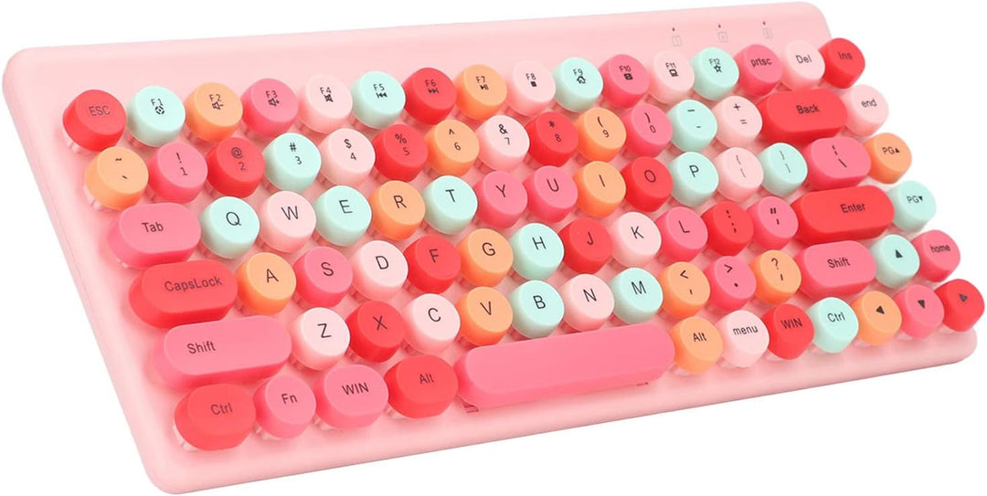 Bewinner Kabellose Tastatur und Maus mit 86 Tasten, Süsse Gaming Tastatur, 1200 DPI, Maus, Süsse Mis