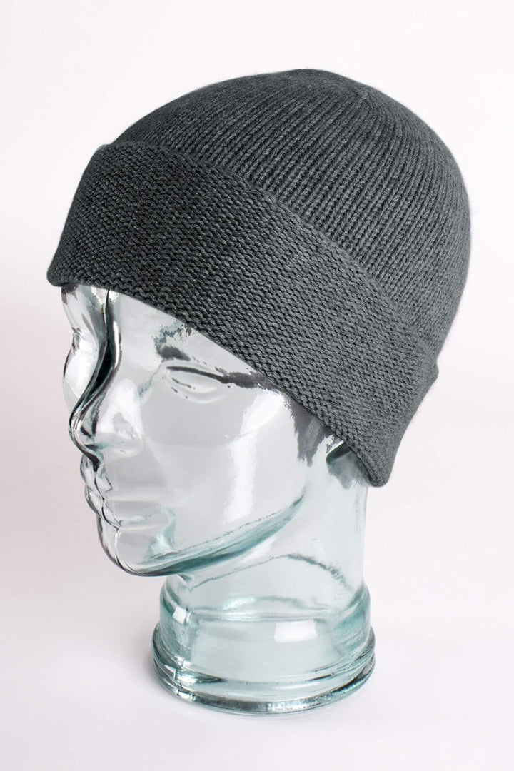 Love Cashmere Damen 100% Kaschmir-Mütze Hut - Dunkelgrau - Handgefertigt in Schottland - UVP €120