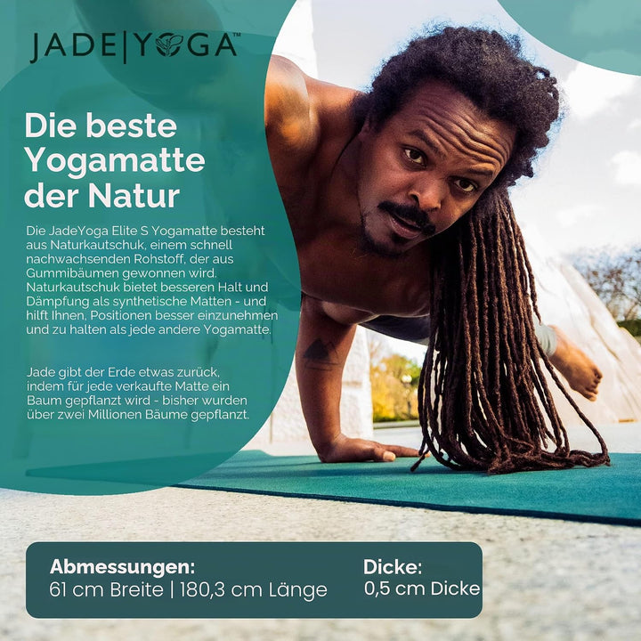 JadeYoga Elite S 180,3 cm Zoll Yoga Matte waldgrün / schwarz, waldgrün / schwarz