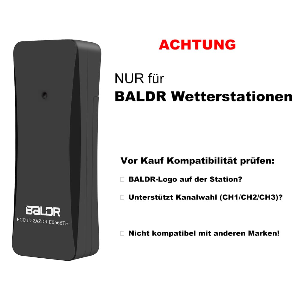 [NUR für BALDR] Wetterstation Aussensensor, Thermo-Hygro-Sender, Funk-Aussensensoren Verbinden mit d