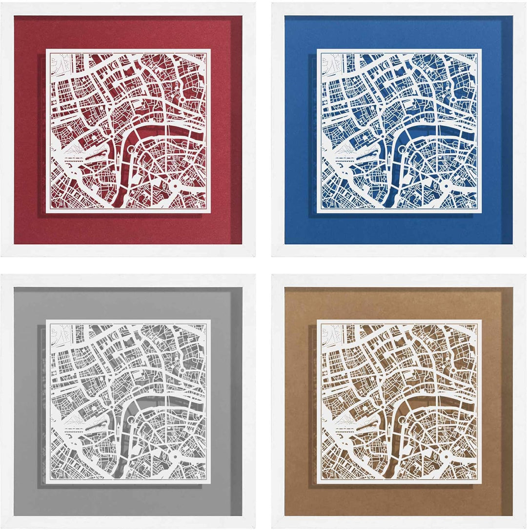 O3 DESIGN STUDIO - Marco de Papel para mapas, 22,8 x 22,8 cm, en Caja de Regalo, Fondo, autocambiant