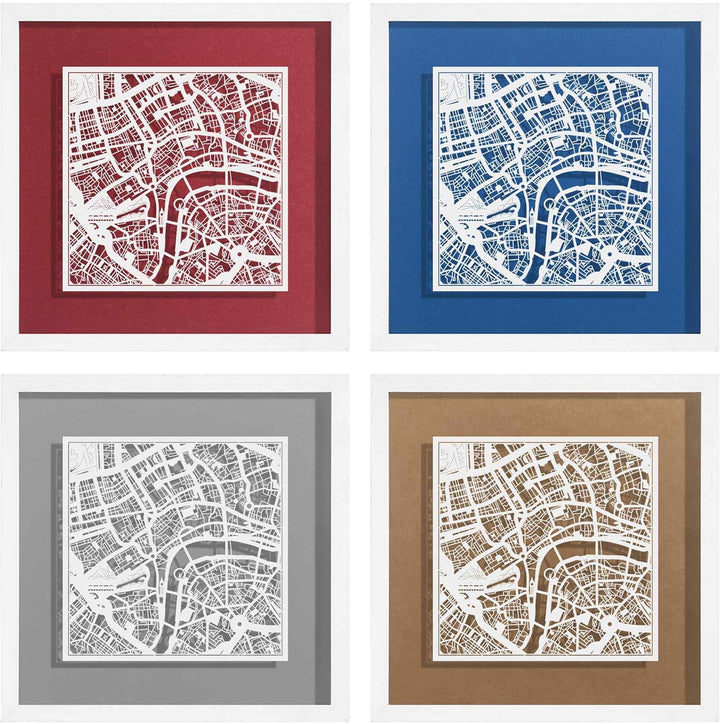 O3 DESIGN STUDIO - Marco de Papel para mapas, 22,8 x 22,8 cm, en Caja de Regalo, Fondo, autocambiant