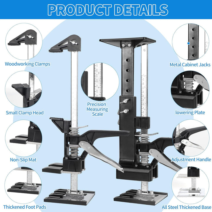 DBREAKS 3-in-1 Multi Arbeitssparender Arm mit Skala, 2Pcs 38CM Multifunktionale Handhebewerkzeug Bis