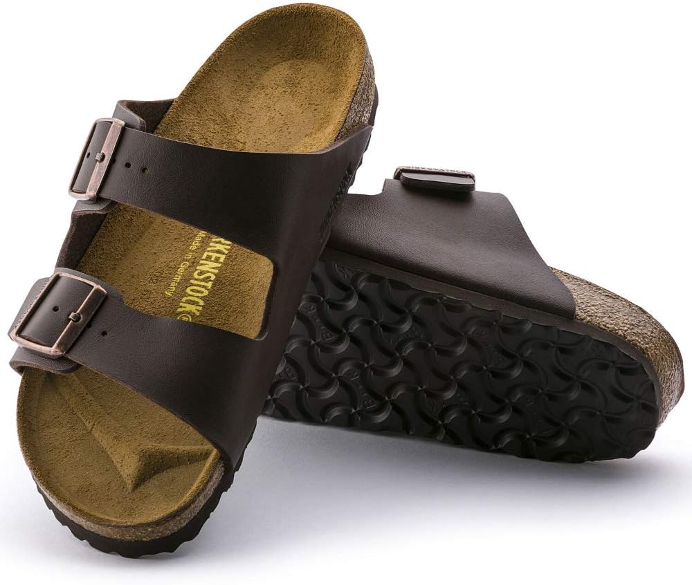 BIRKENSTOCK Unisex Arizona Birko-Flor Nubukleder Weit Pantoletten 39 EU Braun Dunkelbraun, 39 EU Bra