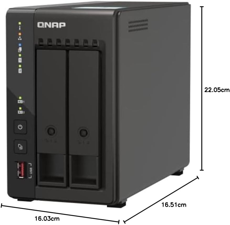 QNAP TS-253E-8G-US 2 Bay Hochleistungs-Desktop-NAS mit Intel Celeron Quad-Core-Prozessor, 8 GB DDR4