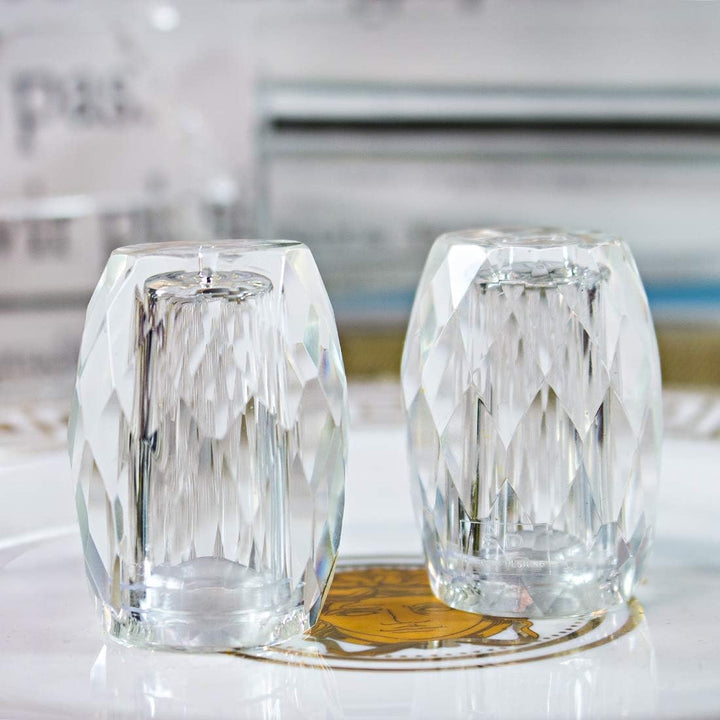 Salz- und Pfefferstreuer-Set, nachfüllbar, Kristall, 2 Stück Transparenter, Transparenter