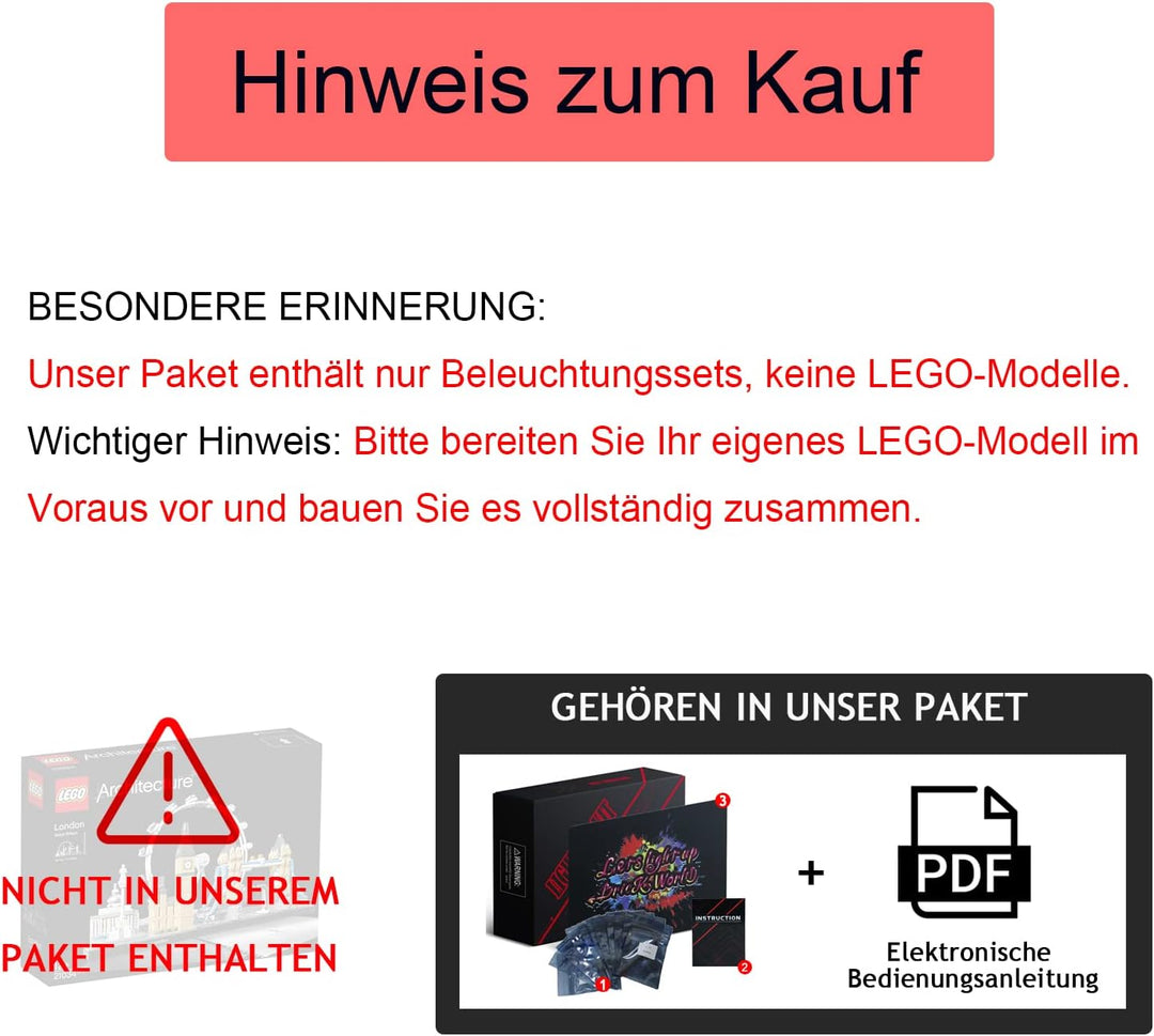 BrickBling LED-Beleuchtung für Lego 21034 Architecture London Skyline City Sammelbausatz (kein Lego-