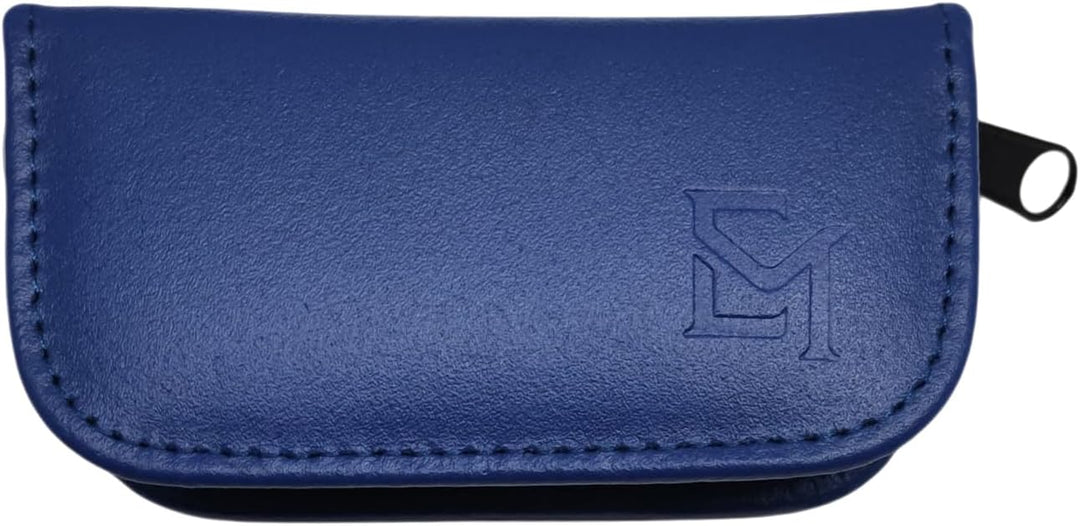 5-tlg Maniküre-Set aus Echtleder – Made in Germany | Solingen Instrumente im Etui Blau, Blau