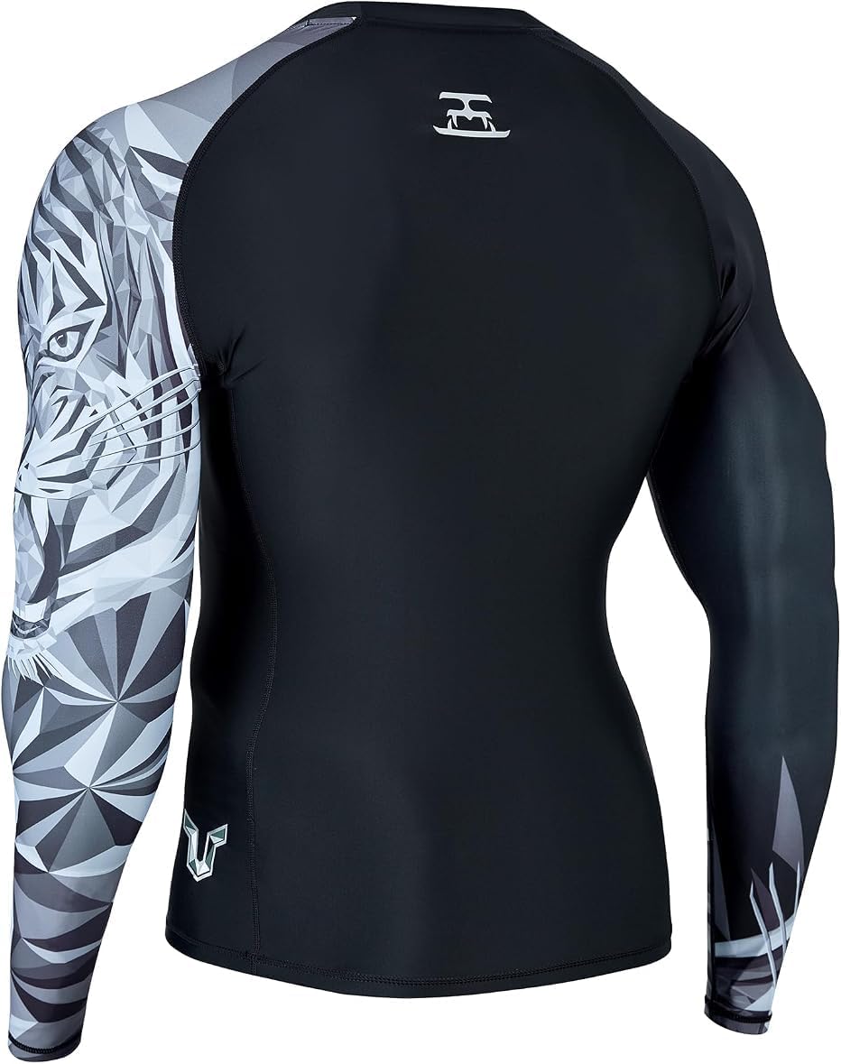 HUGE SPORTS Wildes Tier Rashguard Sonnenschutz Schnelltrocknend Kompression Schwimmshirt 3XL Tiger,