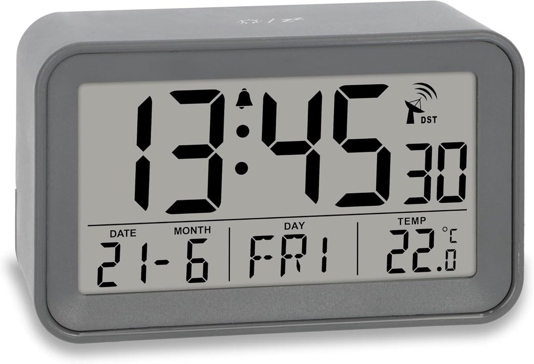ADE Digitaler Funkwecker mit Licht | Temperaturanzeige und Kalender | kompakter Reisewecker | hübsch