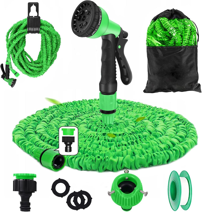 kitway-my Flexibler Gartenschlauch wasserschlauch 100FT/30M, Gartenschlauch 3/4 zoll und 1/2 zoll, m