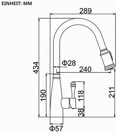 Ibergrif M22134T - Küchenarmatur mit ausziehbare Brause, Spültischbatterie, Küche Wasserhahn, Edelst