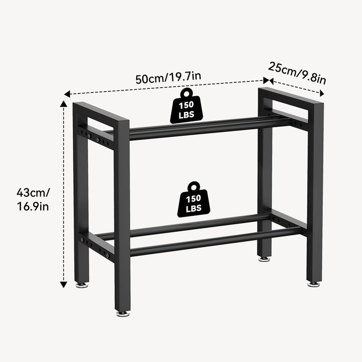 IBUYKE Hantelständer, Verstellbares Hantelgestell für Home Gym, Platzsparender Gewichtsständer 300LB