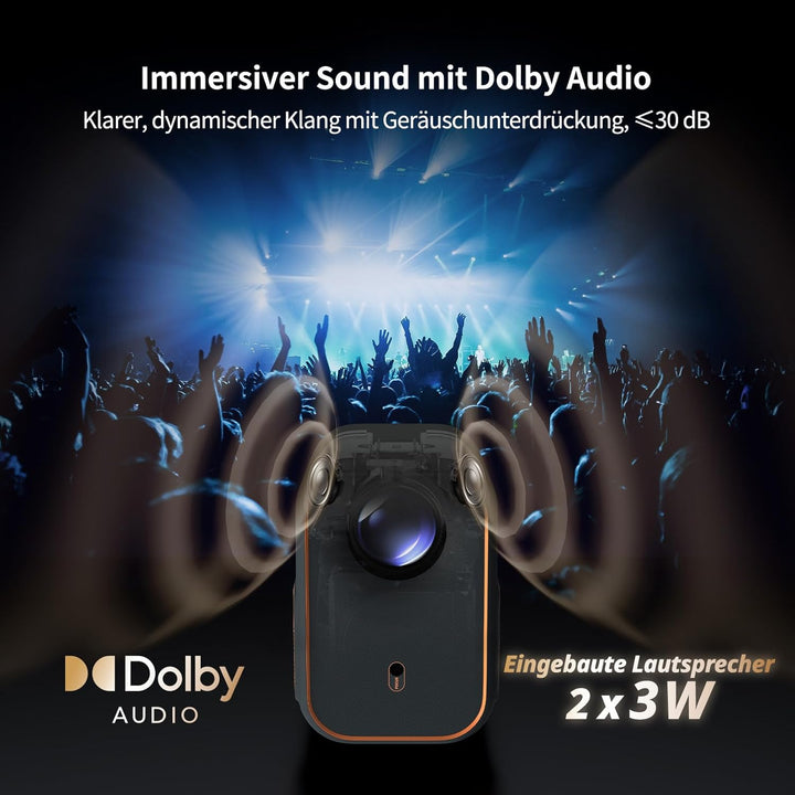 WEMAX Mini Beamer mit Netflix Zertifizierung & Google TV, Tragbarer Projektor 4K, 1080P Native Smart