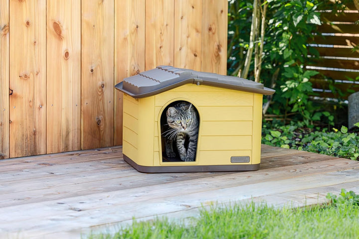 Kerbl Pet Katzenhaus Paola Eco, Honey/schwarz, 60x51x41 cm, Katzenhöhle, 100% recycelter Kunststoff,
