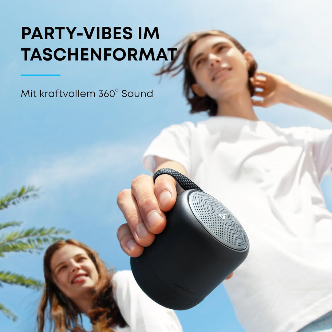Anker Soundcore Mini 3, Bluetooth-Lautsprecher mit BassUp und PartyCast Technologie, USB-C, Wassersc