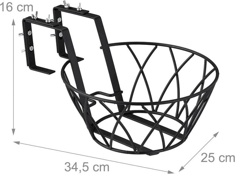 Relaxdays Blumentopfhalter Balkon, 3er Set, Metall, verstellbar, Blumentopfhalterung zum Einhängen,