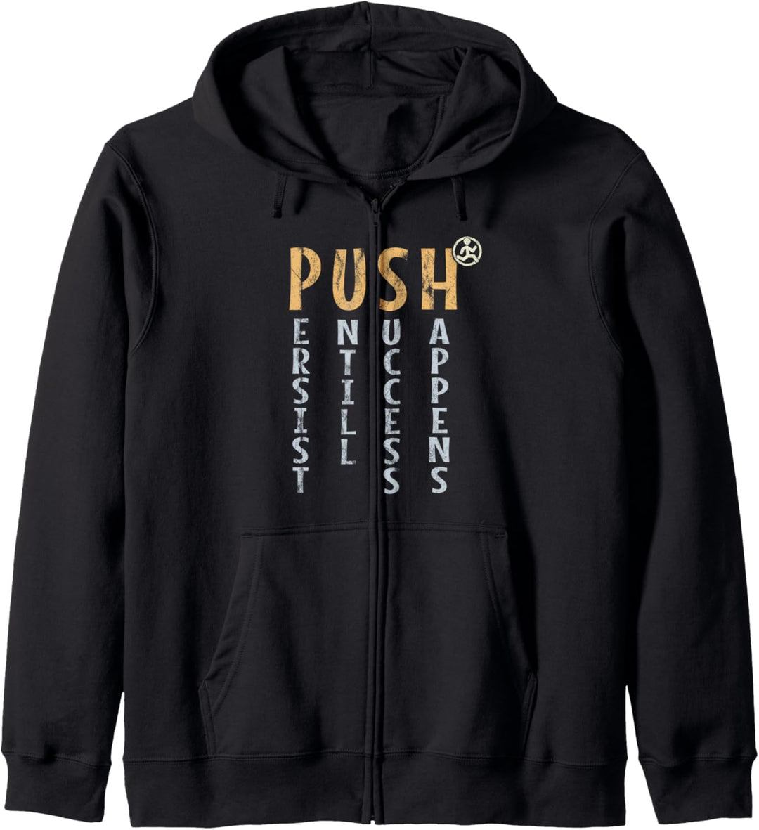 PUSH | Jogger Läufer Fitness Motivations Spruch Kapuzenjacke