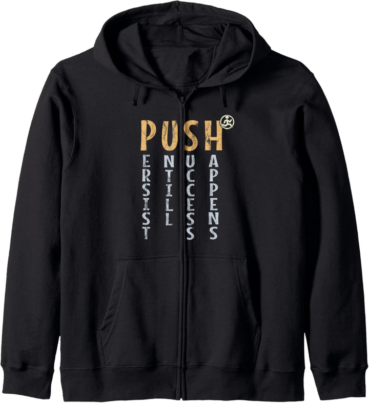 PUSH | Jogger Läufer Fitness Motivations Spruch Kapuzenjacke