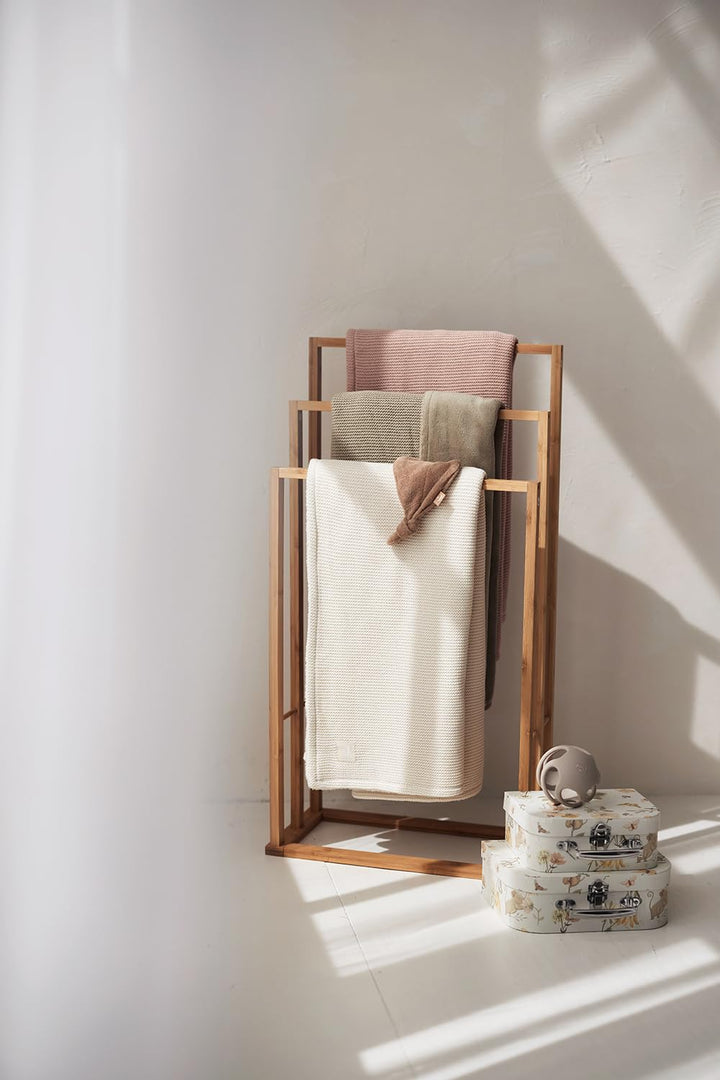 Jollein 517-511-67068 Babydecke Strickdecke mit Fleece Basic Knit rosa (75x100 cm)