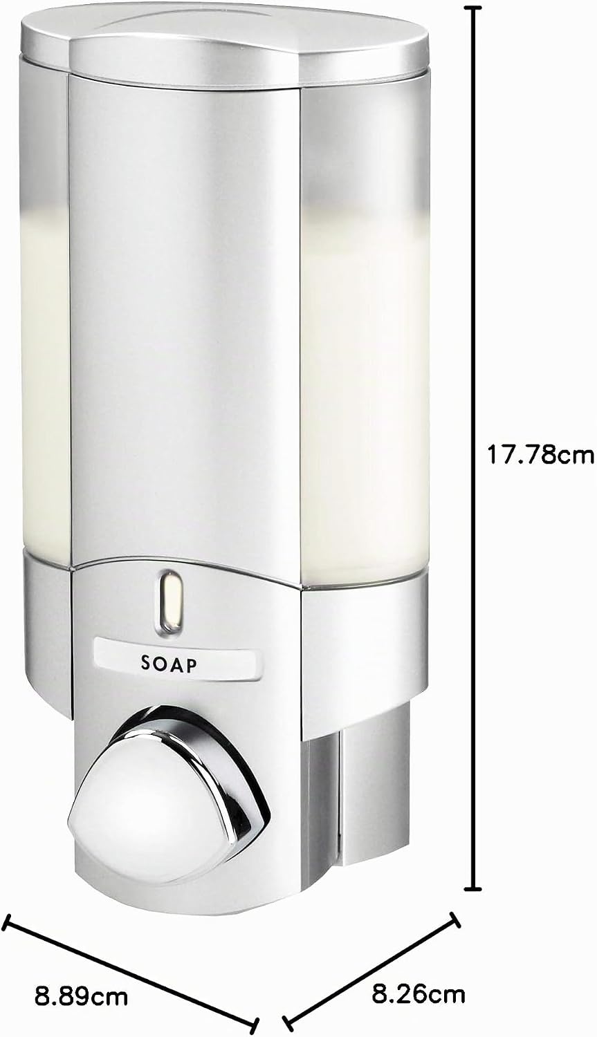 Better Living Aviva Seifenspender für 1 Flasche, Satin Silver 1-Chamber Satin-Silberfarben Satin-sil