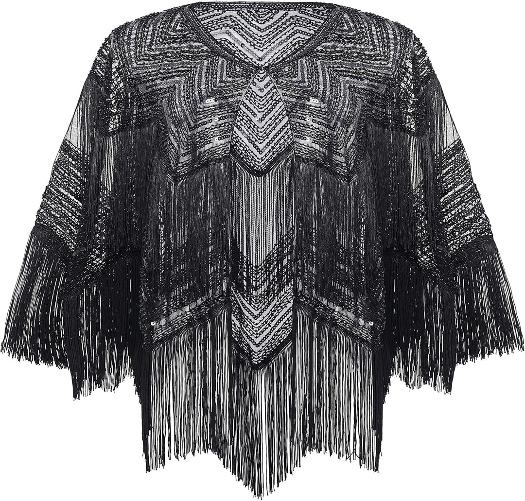 BABEYOND Damen Pashmina-Schal Einheitsgrösse Schwarz, Einheitsgrösse Schwarz