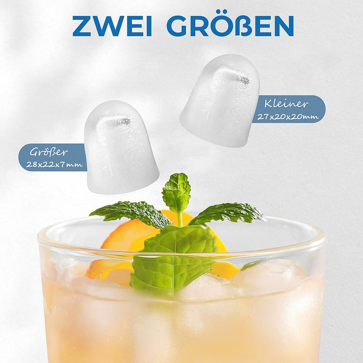 Eiswürfelmaschine Schwarz 12 kg / 24 h – Selbstreinigender Ice Maker mit 2 Grössen grosse Eiswürfel,