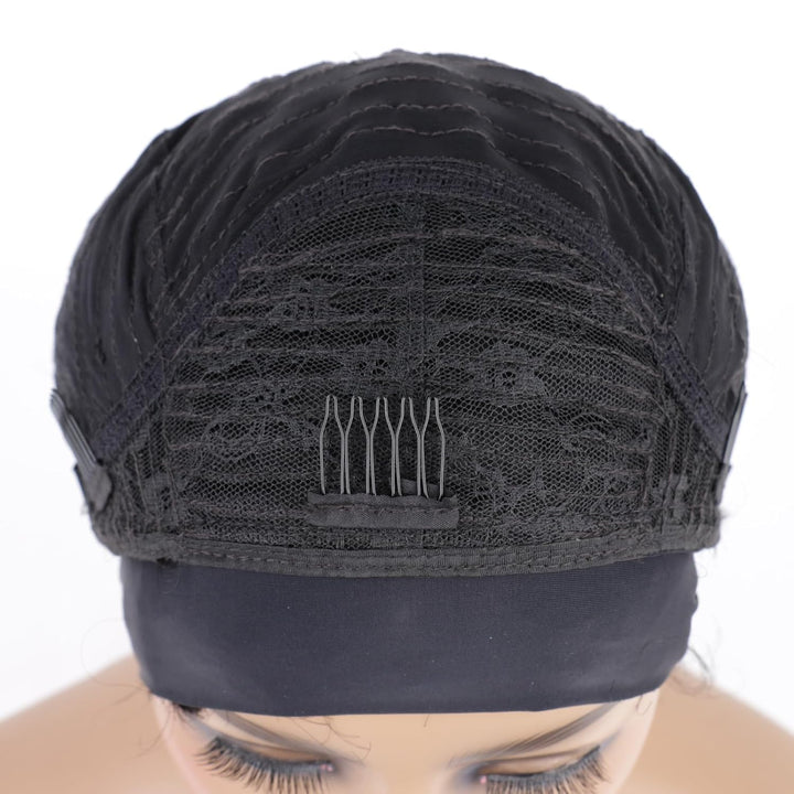 Huarisi Short Curly Pixie Cut Wigs for Women Human Hair Black Headband Bob Wig Glueless None Lace We