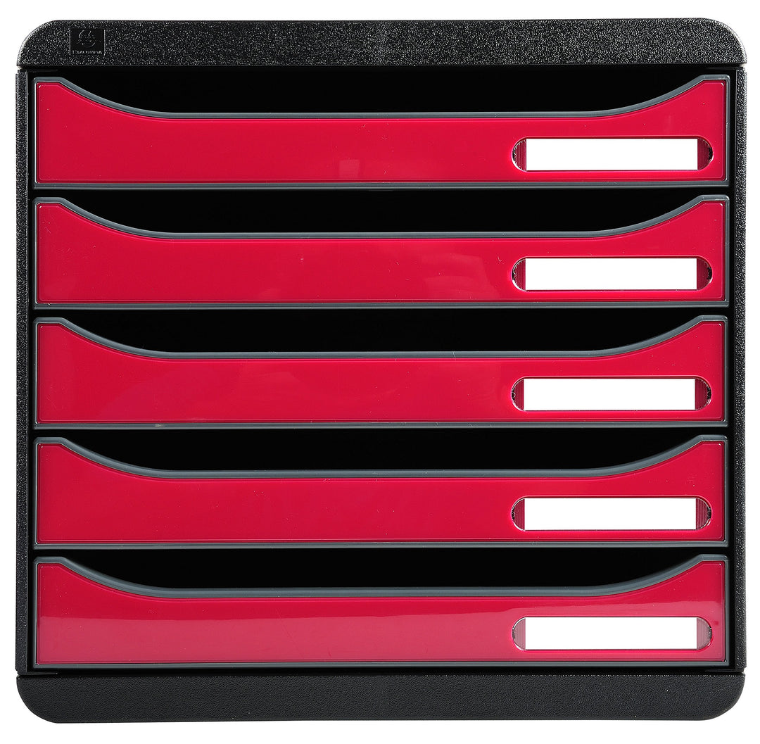 Exacompta 3097284D Premium Ablagebox mit 5 Schubladen für DIN A4+ Dokumente. Stapelbare Schubladenbo