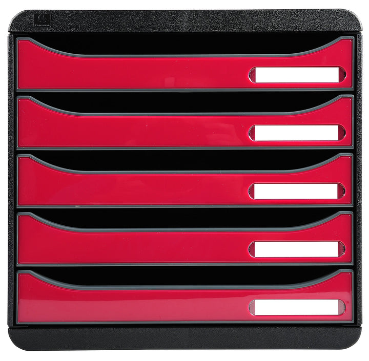 Exacompta 3097284D Premium Ablagebox mit 5 Schubladen für DIN A4+ Dokumente. Stapelbare Schubladenbo