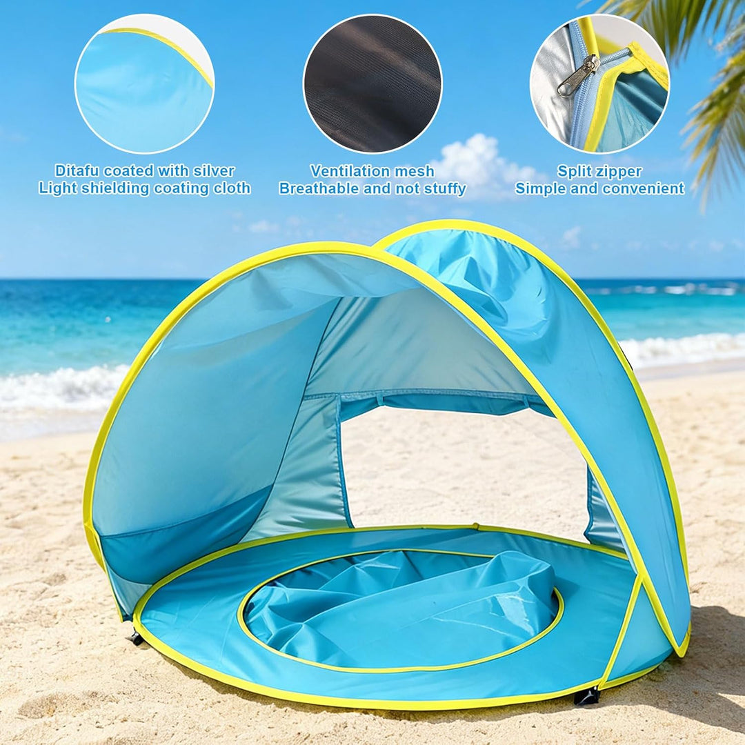 Strandmuschel Strandzelt Pop-up Strand Zelt mit trennbarer Pool UV-Schutz UPF 50+ Sun Shade Shelter