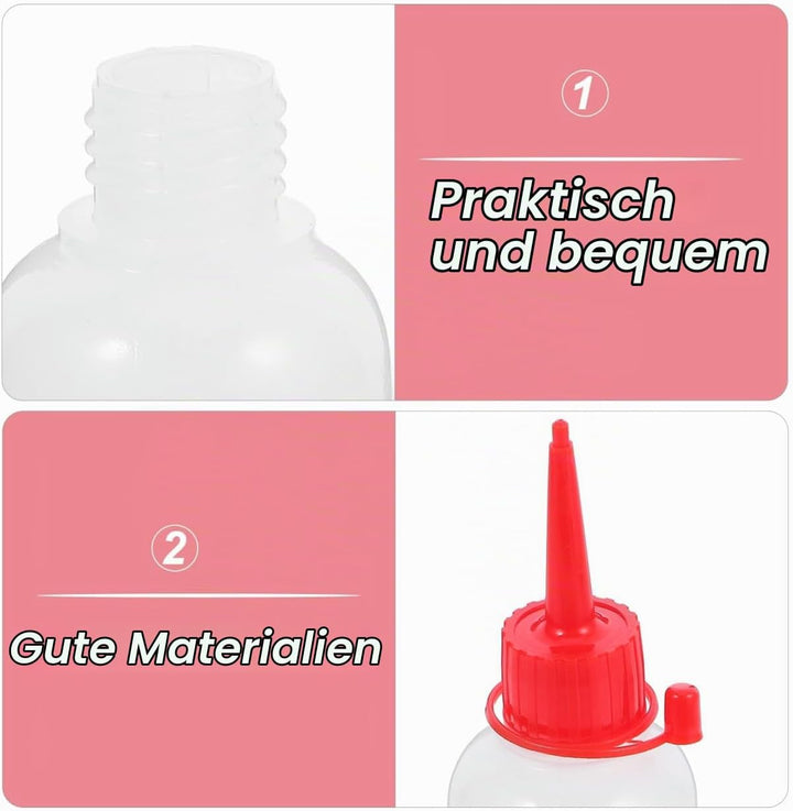 OSALADI 10st Plastikflasche Durchsichtige Leimflaschen Applikatorflasche Mit Schmaler Spitze Flasche